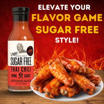 G Hughes Sugar Free, Thai Chili Wing Sauce - Sugar Free Sweet Chili Sauce, Gluten Free, No Sugar, Sauces and Dressings - 12 Oz (