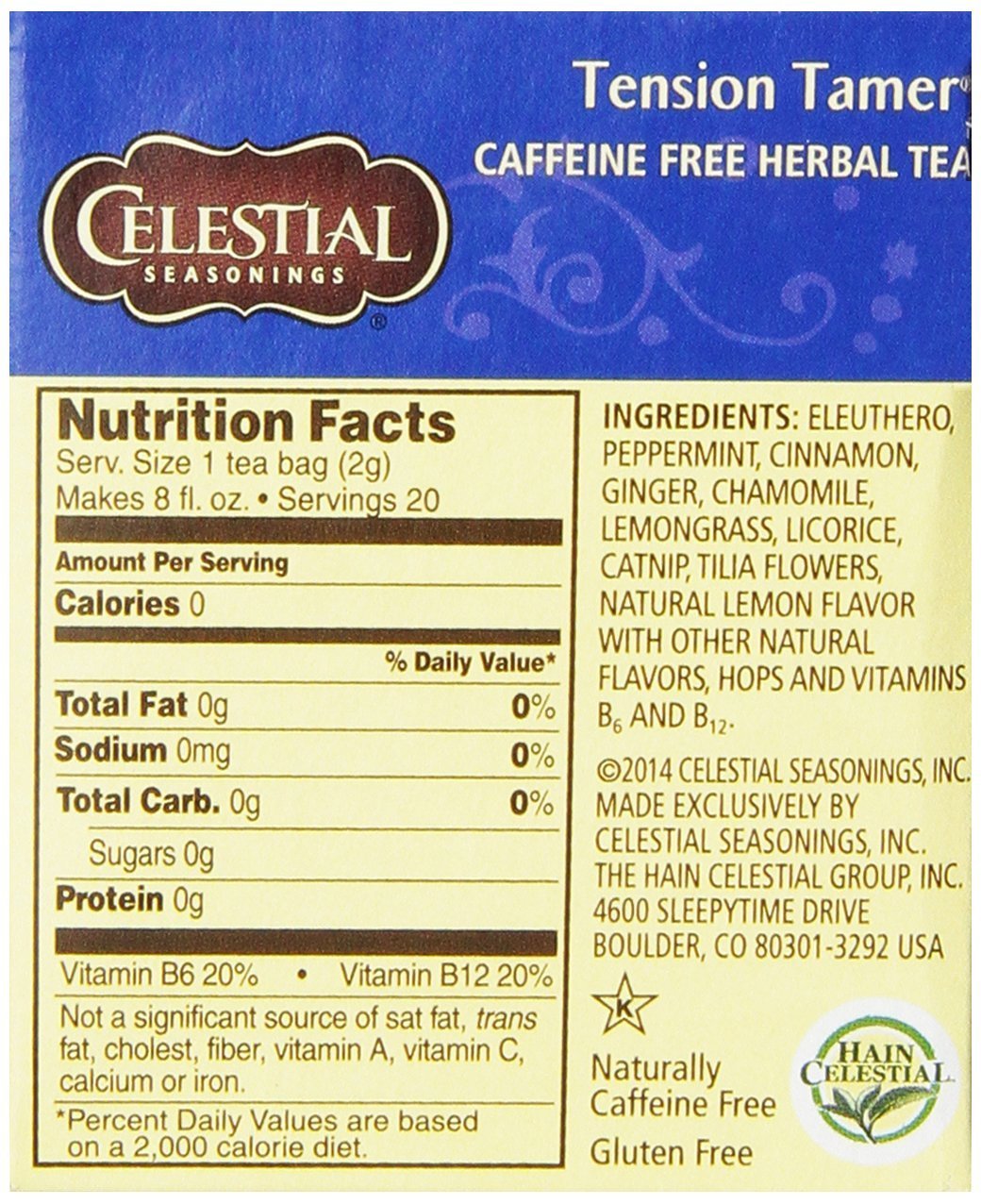 Celestial Seasonings Tension Tamer Herb Tea