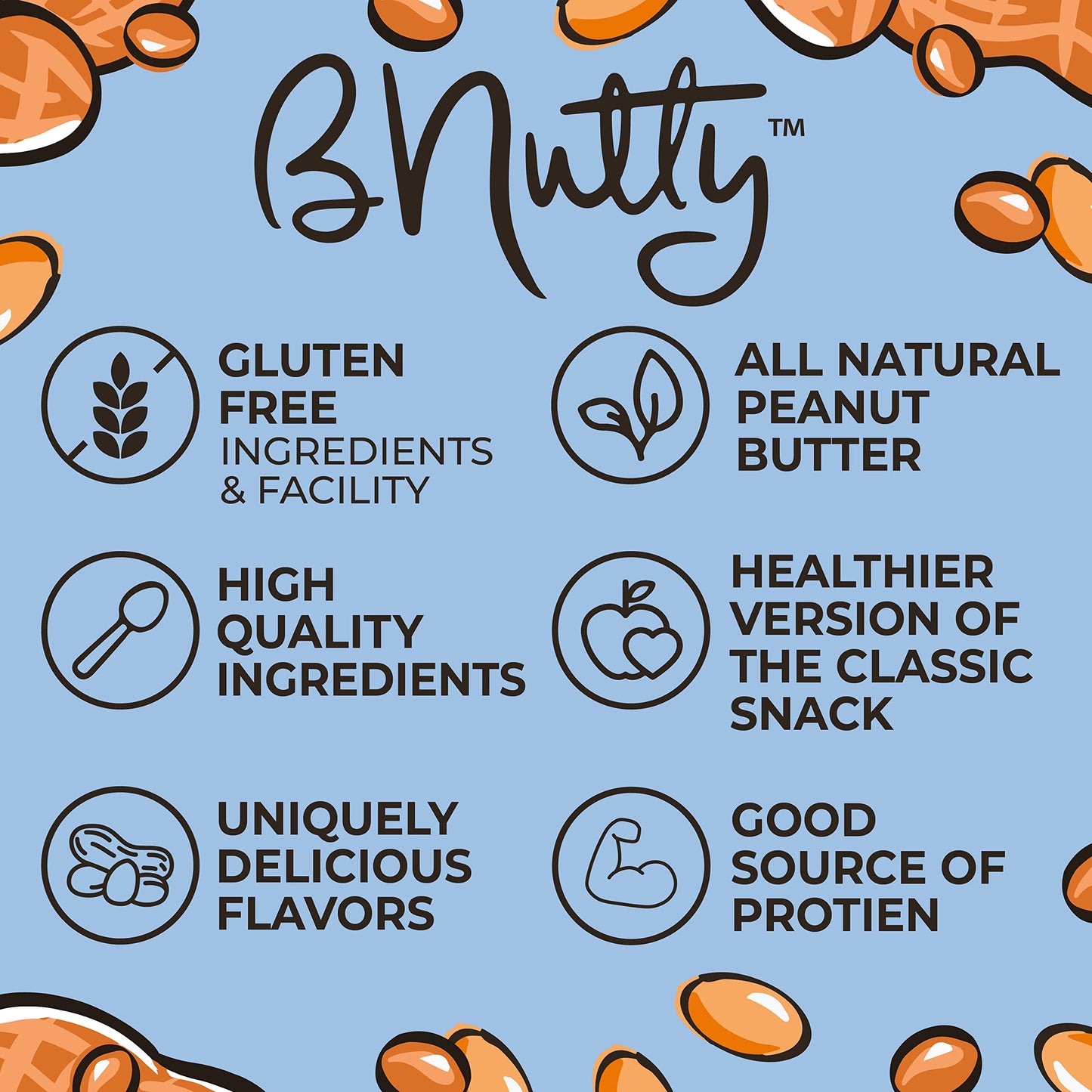 BNutty Chocolate Dream Peanut Butter - Assorted Flavors - Gluten Free - Natural Peanut Butter - Made in USA - 9oz Jars - 4 Pack