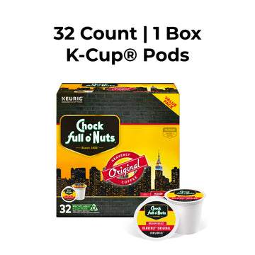 Chock Full Onuts Original Coffee, Compatible With Keurig K-Cup Pods (1 Pack Of 32 Single-Serve Cups)