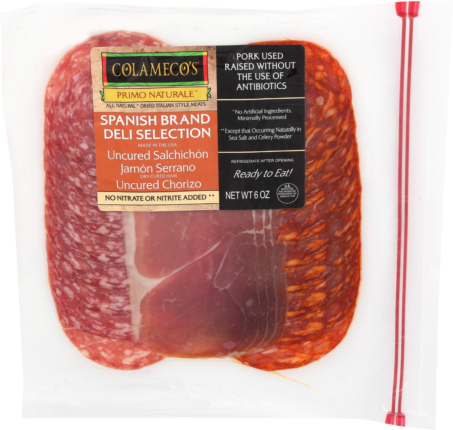 Colamecos, Spanish Brand Deli Meats - Uncured Salchichon, Jamon Serrano, & Uncured Chorizo, 6 oz