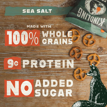 Kindling Protein Pretzels - Sea Salt | Protein-Packed Snack Size Bags | Kosher | 8-9G Protein Per Serving | Only 1-2G Of Total S