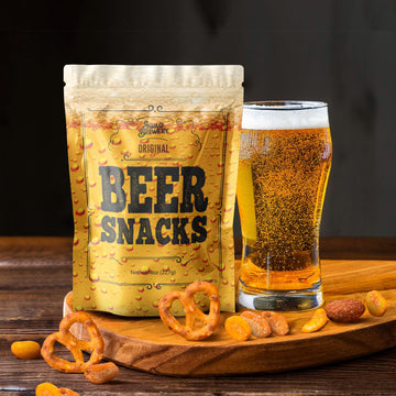 Swag Brewery malt-inspired Snacks Nuts Bar Mix - 8 Ounce - Smoked Almonds, Pretzels, Honey Roasted Peanuts, Spicy Peanuts, Toffee Peanuts