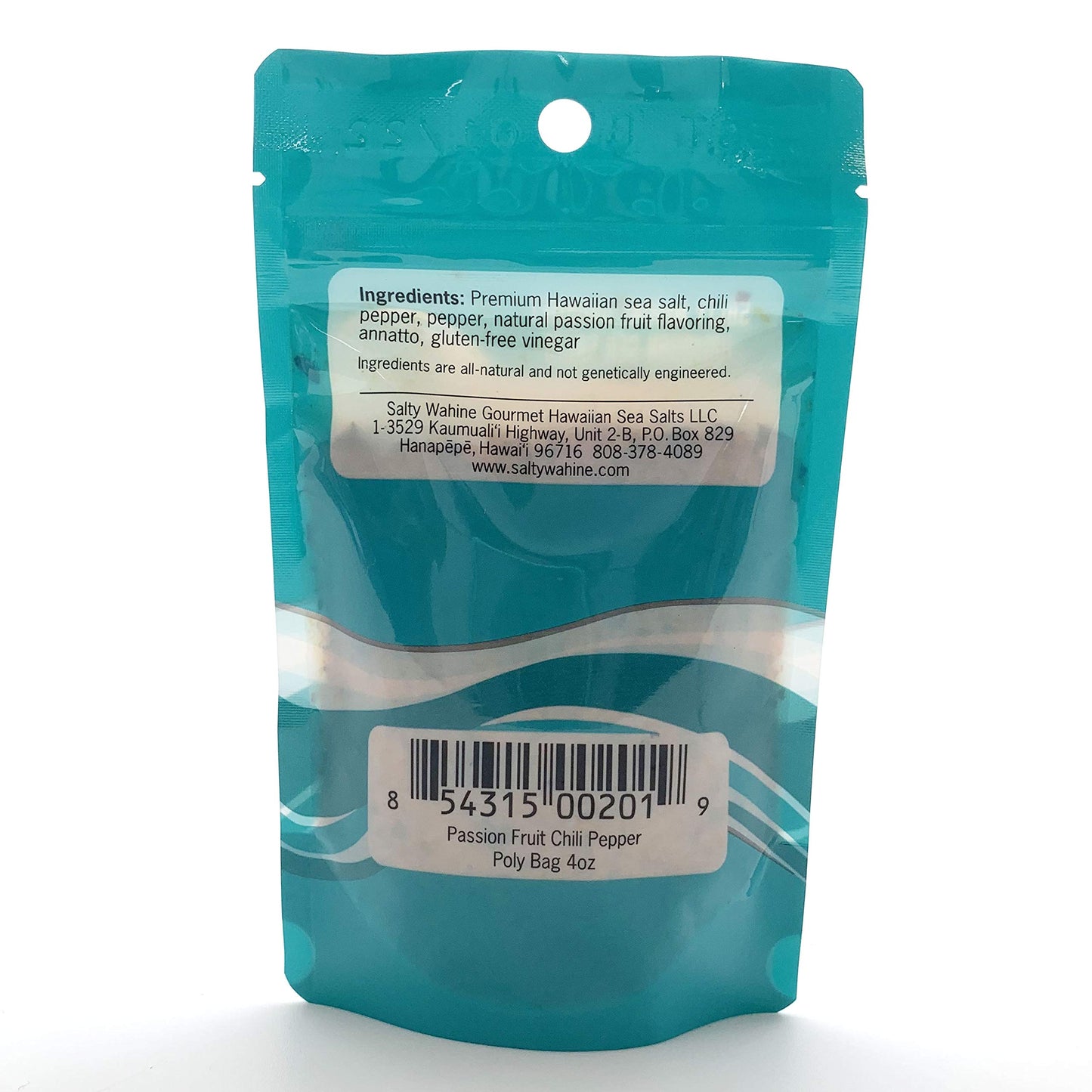 Salty Wahine Gourmet Hawaiian Sea Salts, Passion Fruit Chili Pepper, 4 Oz Packet
