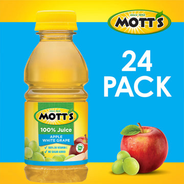 Motts 100% Apple White G Juice, 8 Fl Oz Bottles, Pack of 24
