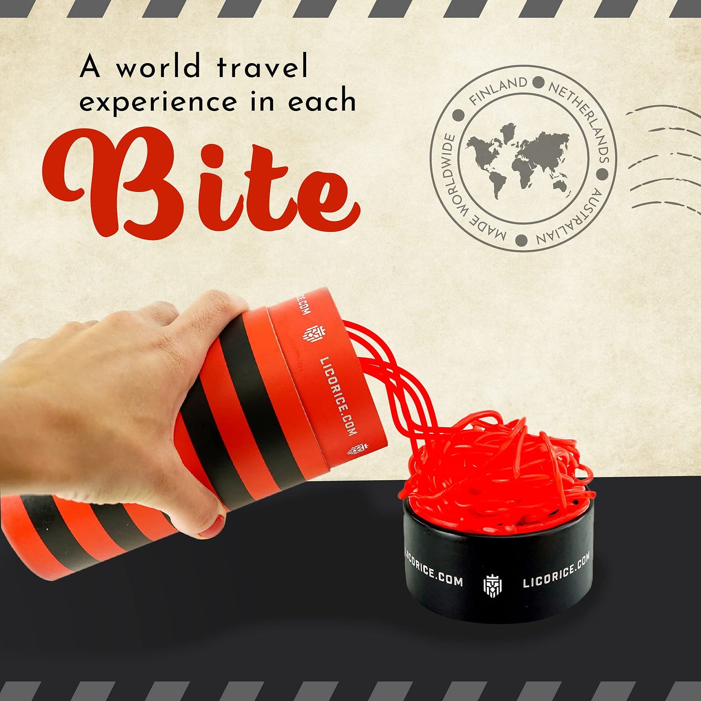 Licorice.Com Gourmet Assorted Red Licorice Gift Set - Australian Red, Strawberry Spirali, Strawberry Pillows (Pack Of 3)