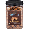 Office Snax Case of 8-1.5lb Tubs Shultz Peanut Butter Filled Pretzels, 24oz Resealable Container, Salted pretzel with Peanut But