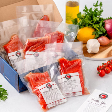 Seabear Wild Alaskan Sockeye Salmon Dinner Fillets, 6 Oz (12 Fillets)