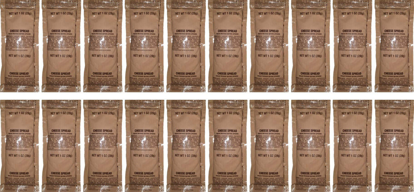 Mre Cheese Spreads: Cheddar, Jalapeno, Or Both! Manufacture Date Jan.2020! (Cheddar, 20 Pack)