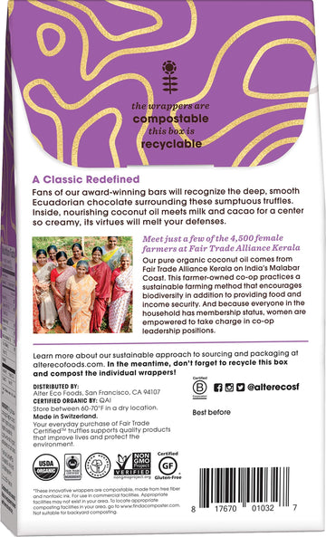 Organic Black Truffles Dark Chocolate 4.20 Ounces (Case Of 8)