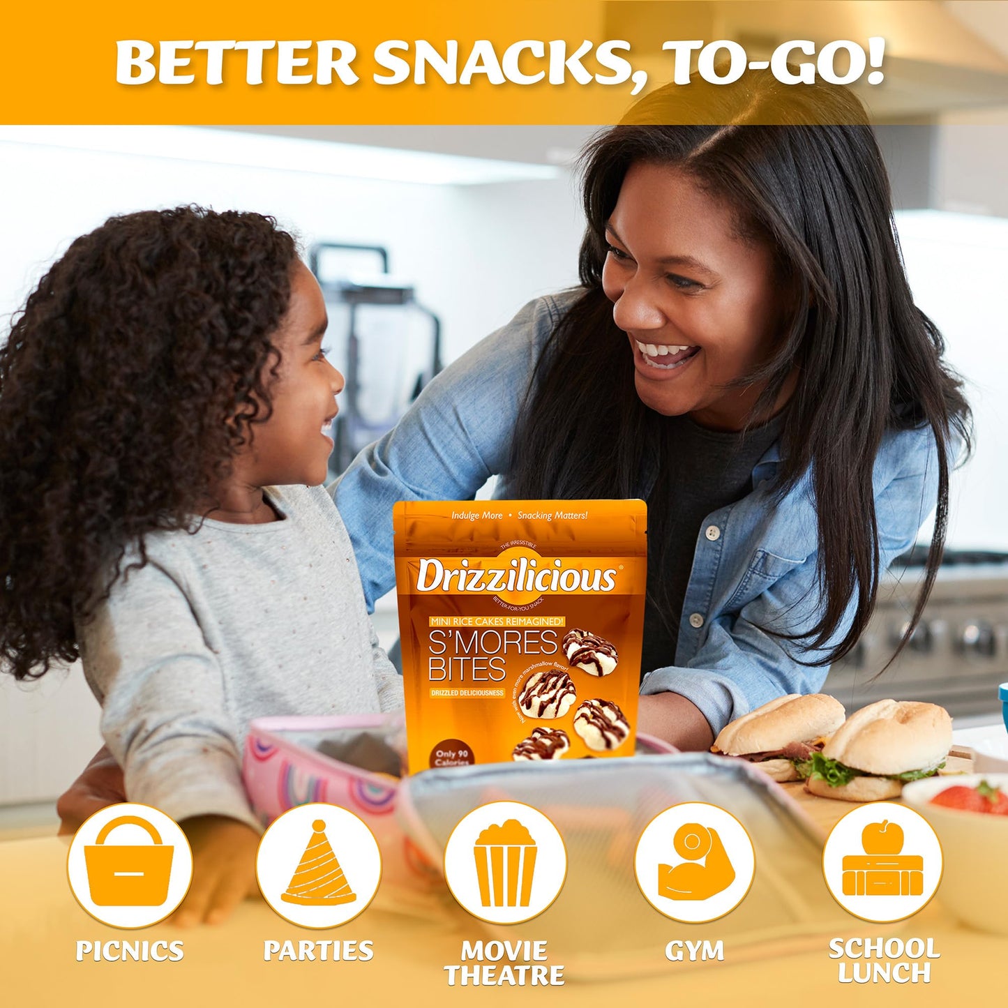 Drizzilicious Mini Rice Cakes Smores, Vegan, Gluten Free, 4 oz (Pack of 1)