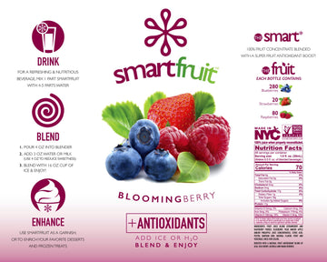 Smartfruit Blooming Berry + Antioxidants, 100% Real Fruit Pur  E, Non-Gmo, No Additives, Vegan - 48 Fl. Oz