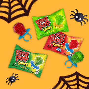 Ring Pop Sours Individually Wrapped Bulk Lollipop Variety Party Pack – 30 Count Lollipop Suckers W/ Assorted Flavors For Kids - Fun Sour Candy Bulk For Birthdays, Party Favors, & Celebrations