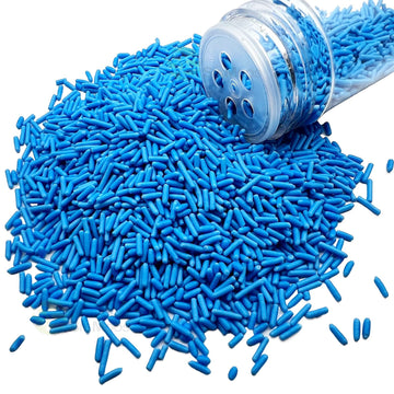 Se Si&Moos Blue Jimmies Sprinkles Edible Blue Sprinkles Soft Jimmies Soft Sprinkles For Topping Ice Cream, Cookies, Cakes, Cupca