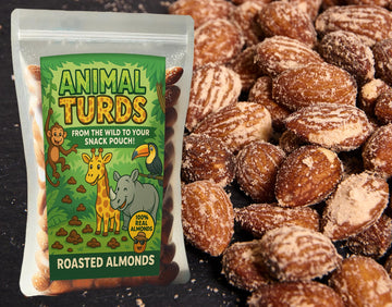 Gears Out Animal Turds Roasted Almonds - Unique Wildlife-Inspired Snacks, 8 oz