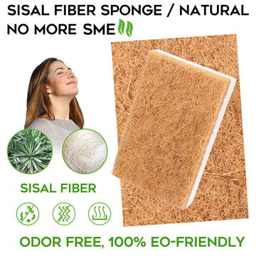 Natural Sponge Kitchen 12Pack,Eco Friendly Non-Scratch Scrub Sponge,Biodegradable Sisal Scrubber With Compostable Kitchen Sponge