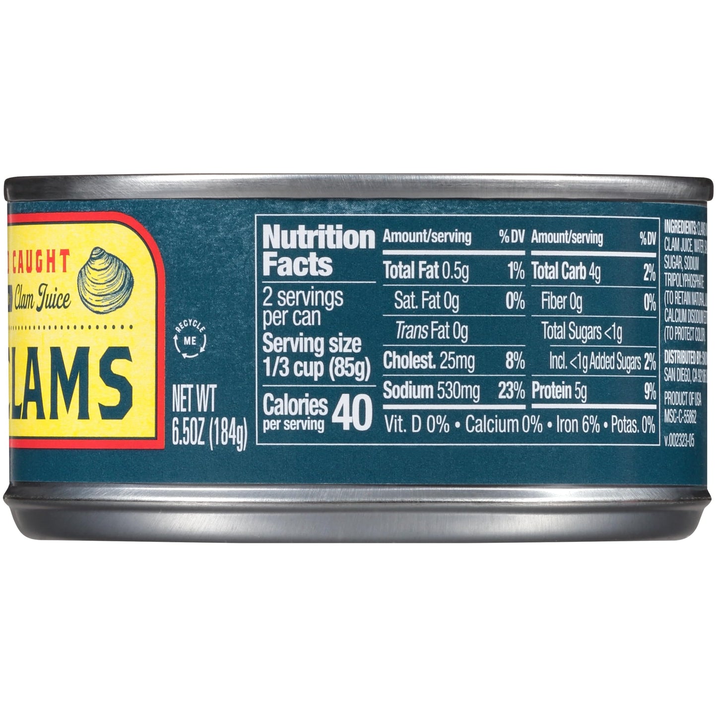 Snow'S Wild Caught Chopped Clams Canned, 6.5 Oz Can (Pack Of 6) - 5G Protein Per Serving - Gluten Free, Keto Friendly, 99% Fat F