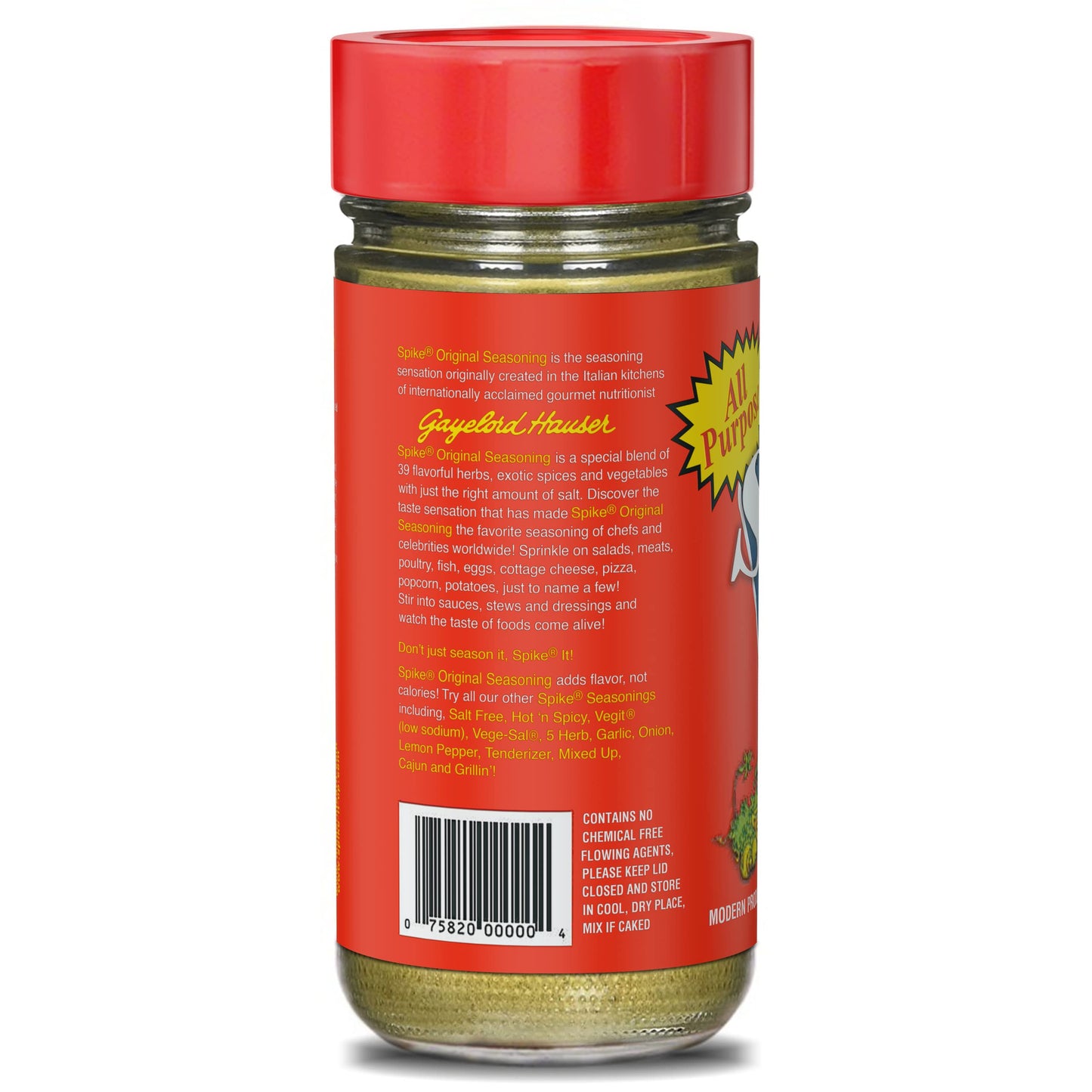Spike Original All-Purpose Seasoning, All Natural, Low Sodium, No Sugar, No Msg, Zero Calories, Vegan (6 Pack - 3 Oz Each)