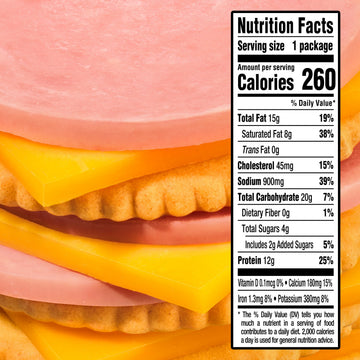 Lunchables Ham & Cheddar Protein Pack, 3.2 oz Pack