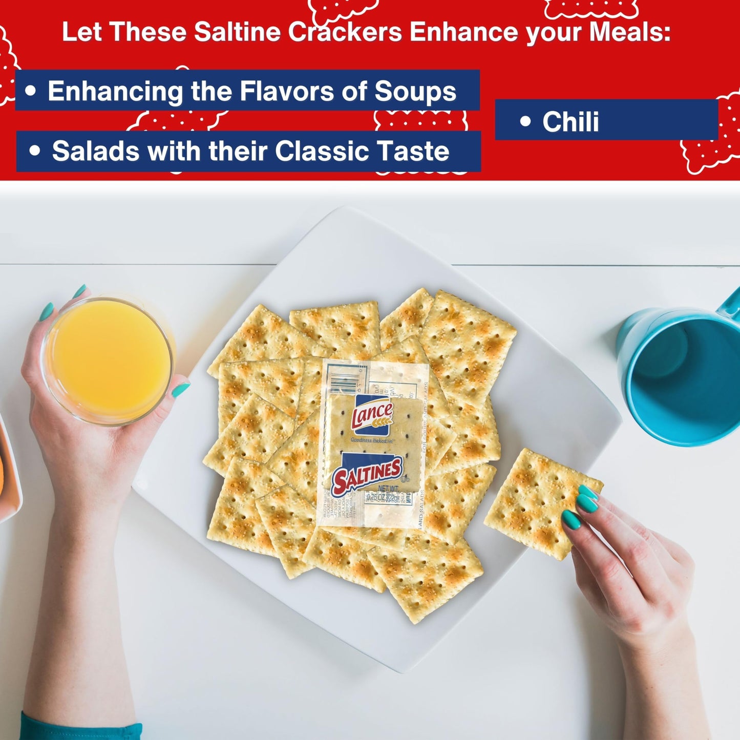 The Grocery Guys Lance Saltines ers, 100 Packs, Individually Wrapped, Ideal for Snacks, 21.2 x 20.9 x 21.5 cm