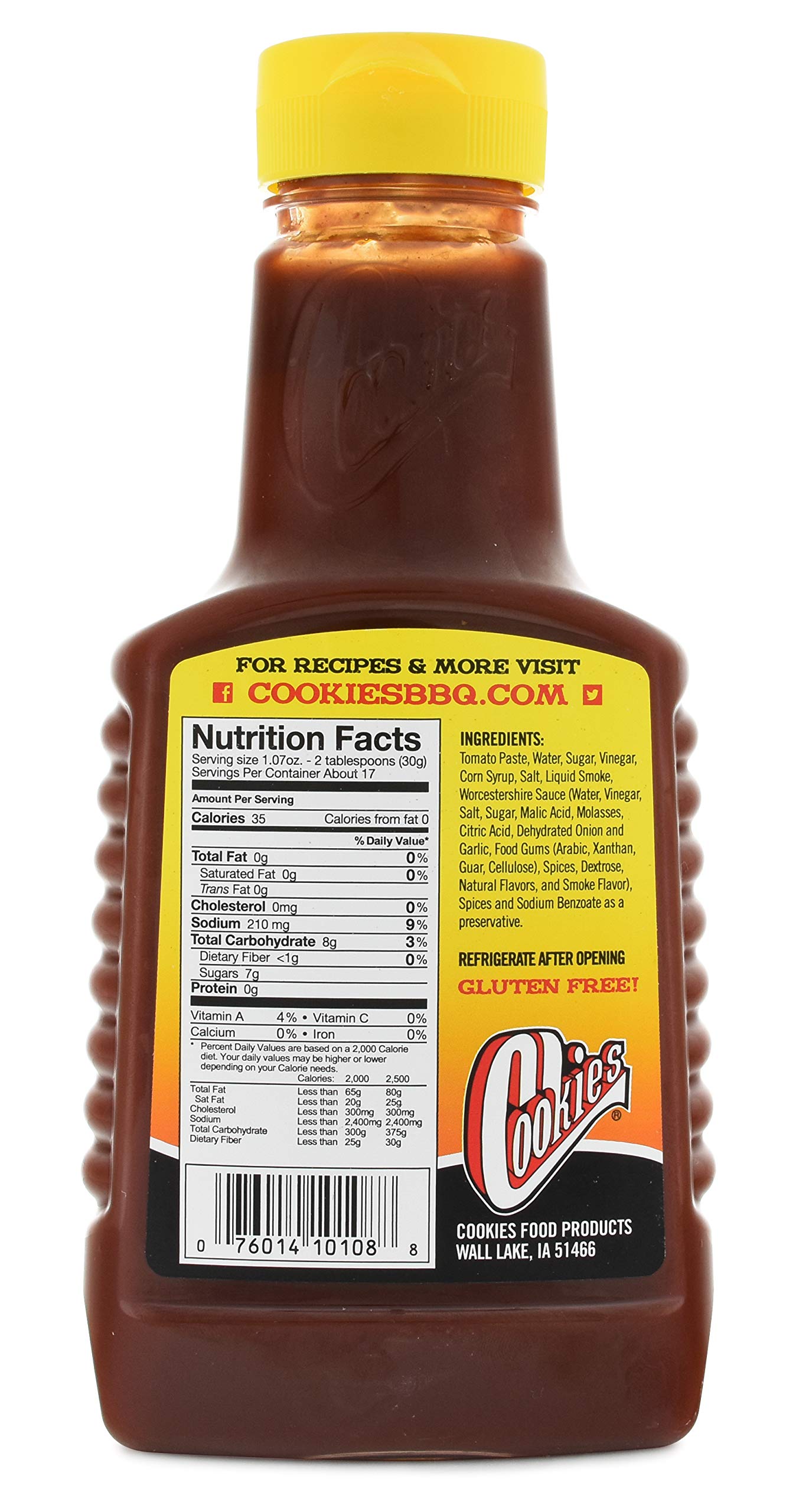 Cookies Food Products Original Sweet and Smoky BBQ Sauce, 18 Ounce, 1.12 Pound