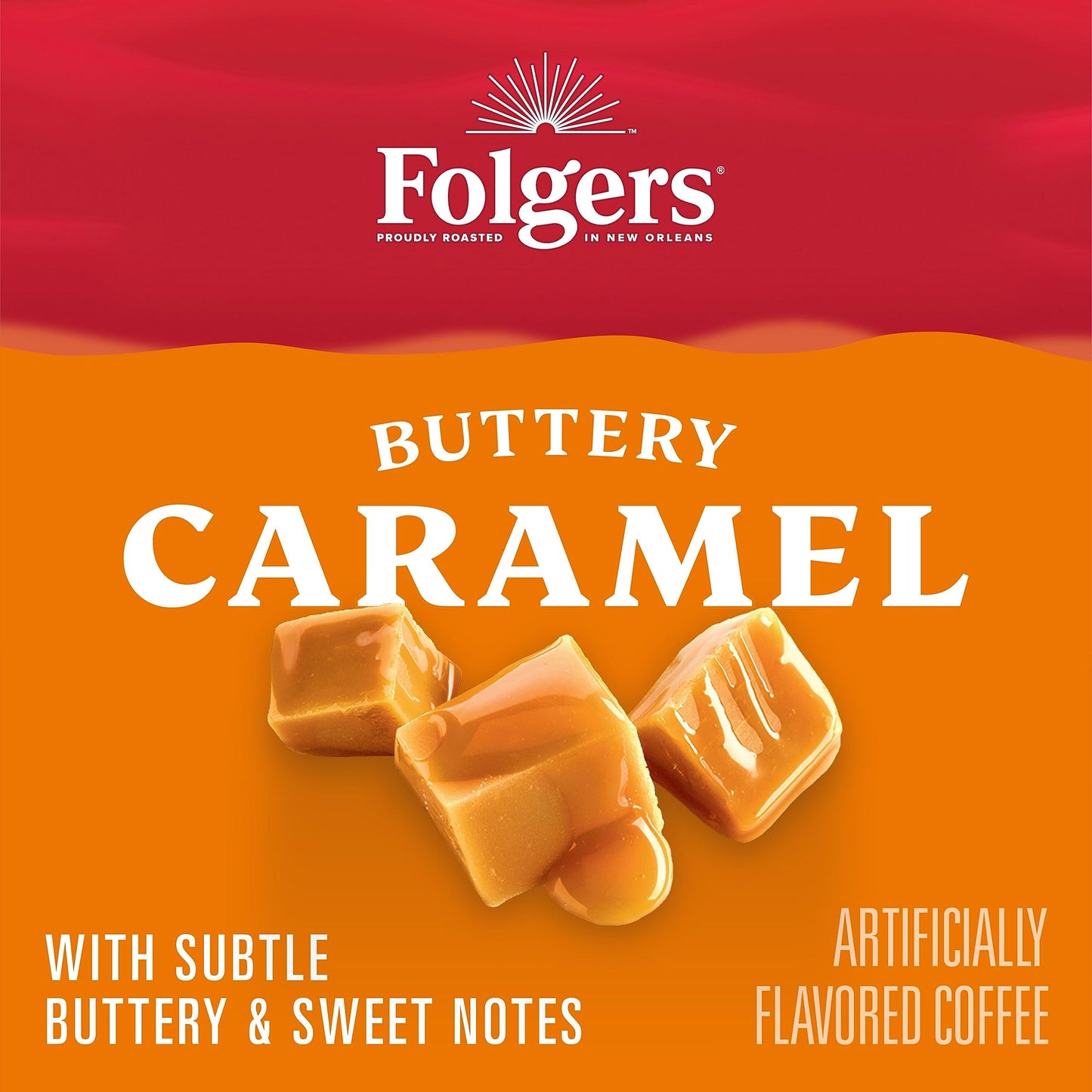 Folgers Buttery Caramel Flavored Ground Coffee, 9.6 Ounce Canister (Pack Of 6)