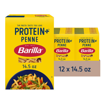 BARILLA Protein+ (Plus) Penne Pasta, 14.5 Ounce (Pack of 12) - plant based pasta - Made from Lentils, Chickpeas & Peas - Non-GMO