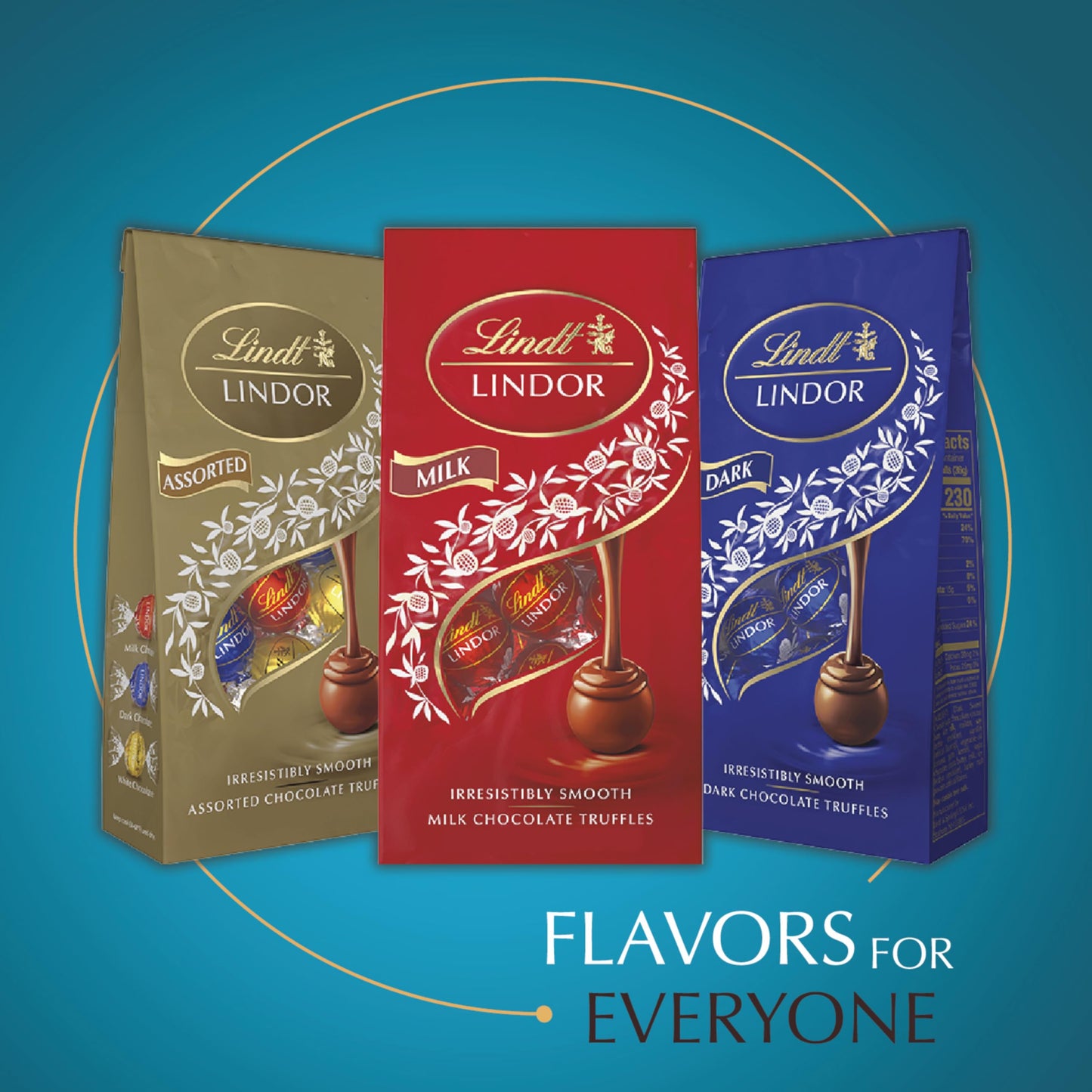 Lindt Lindor Sea Salt Milk Chocolate Truffles, Milk Chocolate Candy With Smooth, Melting Truffle Center, 25.4 Oz, 60 Count