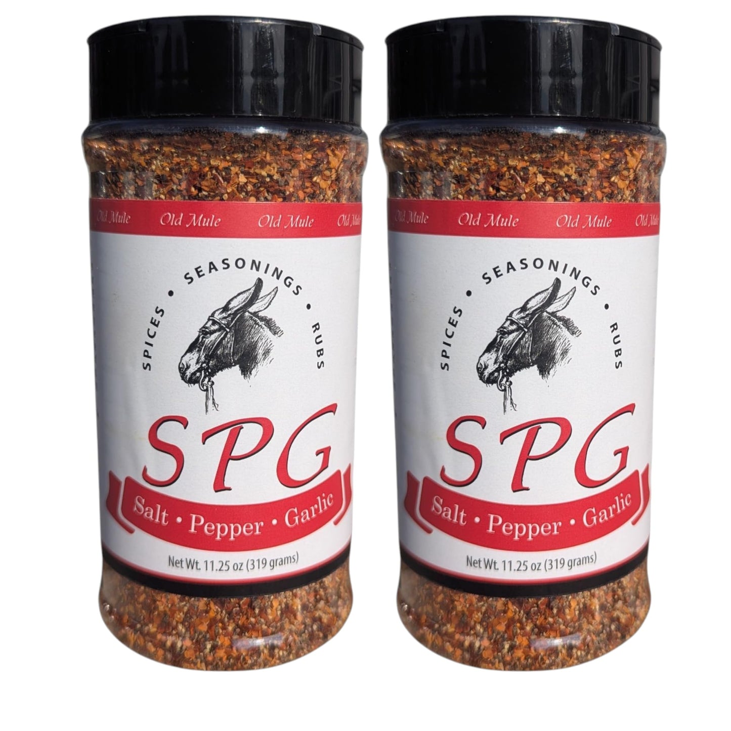Old Mule BBQ Sauce - All-Natural, No HFCS - 2-Pack, 18 oz Jars - Batch from Blue Ridge Mountains of NC (Dust Rub - Salt Pepper G