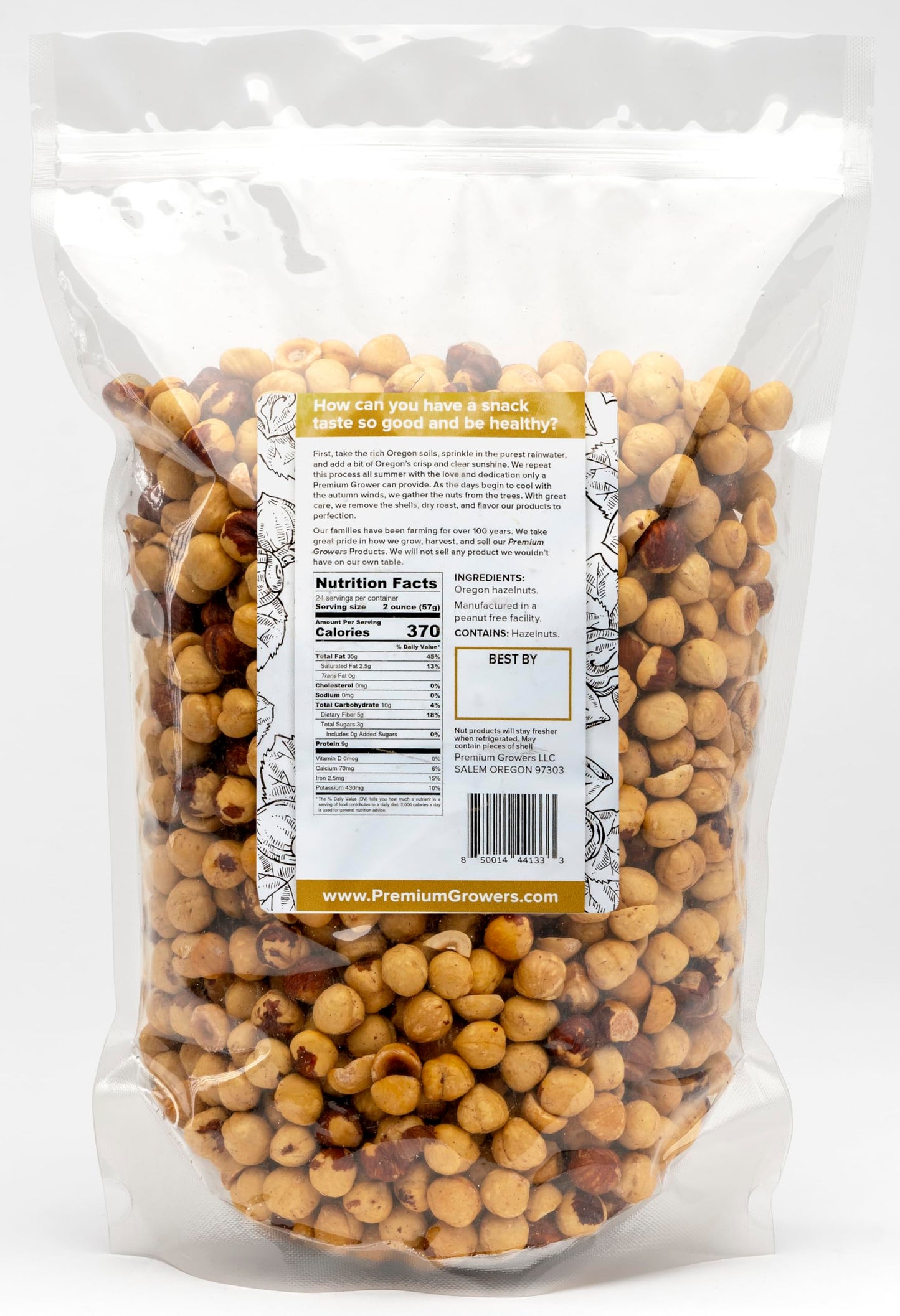 Oregon Farm To Table - Hazelnuts From Premium Growers - Dry Roasted - Lightly Salted – Kosher Certified (3Lb, Natural Roasted)