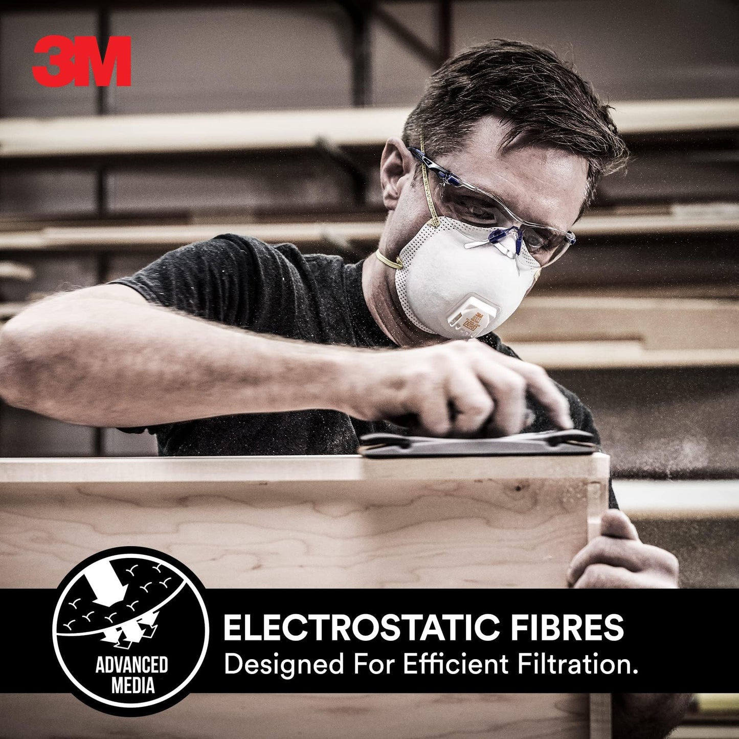 3M Sanding And Fiberglass Valved Respirator 8511H10-Dc-Ps, 10 Ea/Pk, 4 Pks/Cs