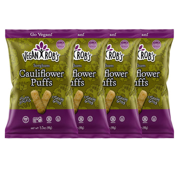 Vegan Robs Cauliflower Puffs Clean & Sustainable with a Great Veggie Taste - Plant-Based & Gluten Free Healthy Snacks for Kids