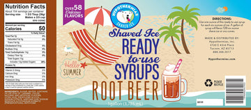 Hypothermias Root malt-inspired Syrup - 128 Fl Oz - 100% Pure Cane Sugar - Hawaiian Snow Cone Flavor - Brown