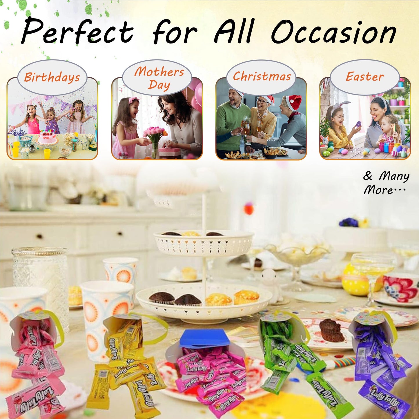 Gluten-Free Halloween Candy - (2Lb) Banana Deliciously Stretchy Candy For Thanksgiving, Snacking And Sharing - Taffy Candy Indiv