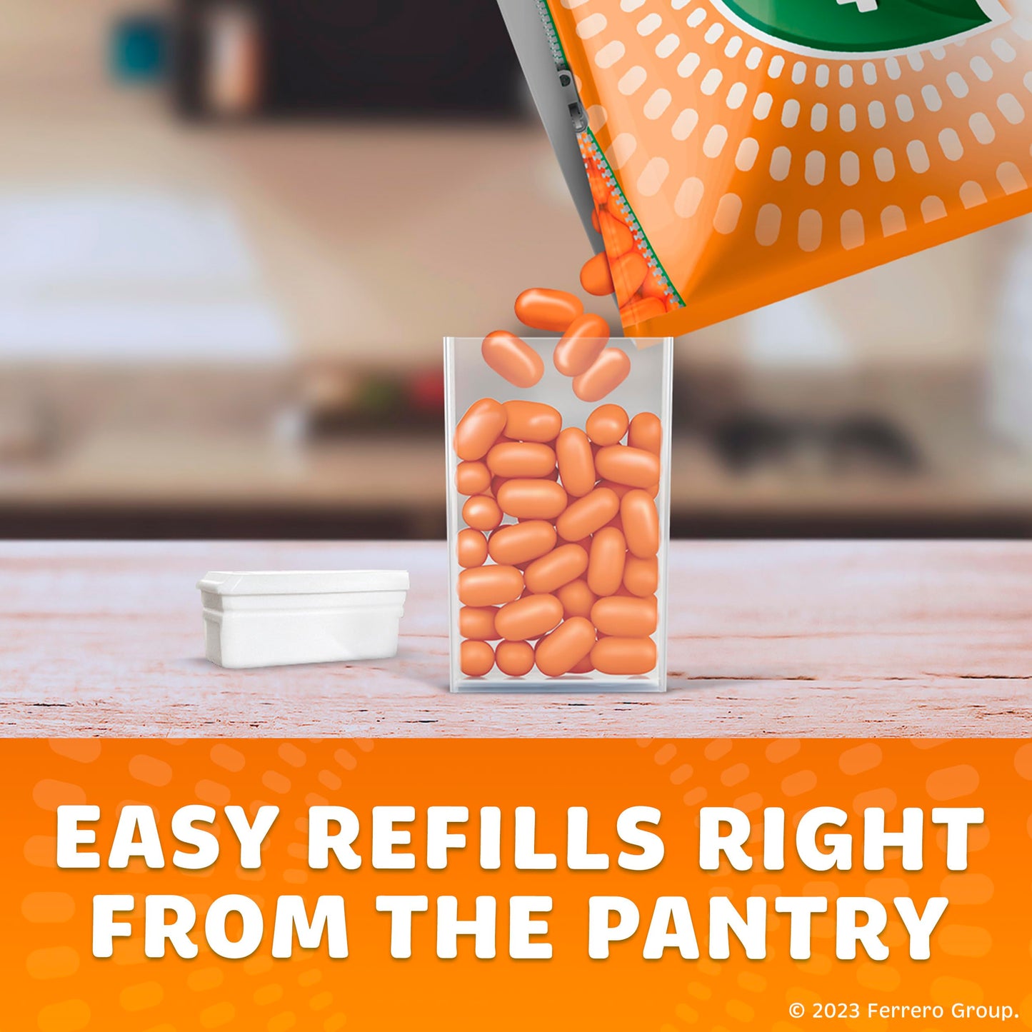 Tic Tac Orange Flavored Mints, 17.2 oz Bulk Refill Bag, Includes Refillable Pack
