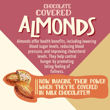 Kingduque, Six Pack, Milk Chocolate Covered Almonds - 6 Units Of Bag Of 75G (2.65 Oz) - Made With Premiun Chocolate - With A Lay