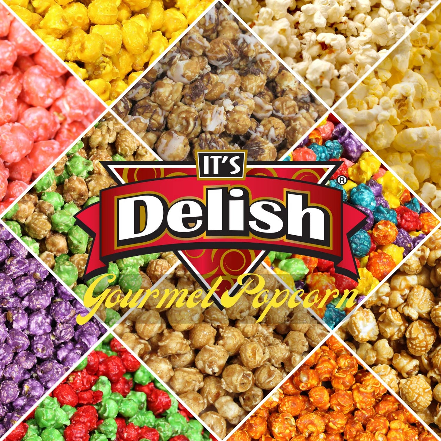 Gourmet Chocolate Popcorn by Its Delish, 16 OZ Jumbo Container - Festive Caramel Corn Air Popped Sweet and Crunchy Glazed Carmel