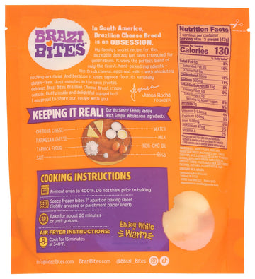 Brazi Bites Brazilian Cheese Bread, Original, 11.5 oz (Frozen)
