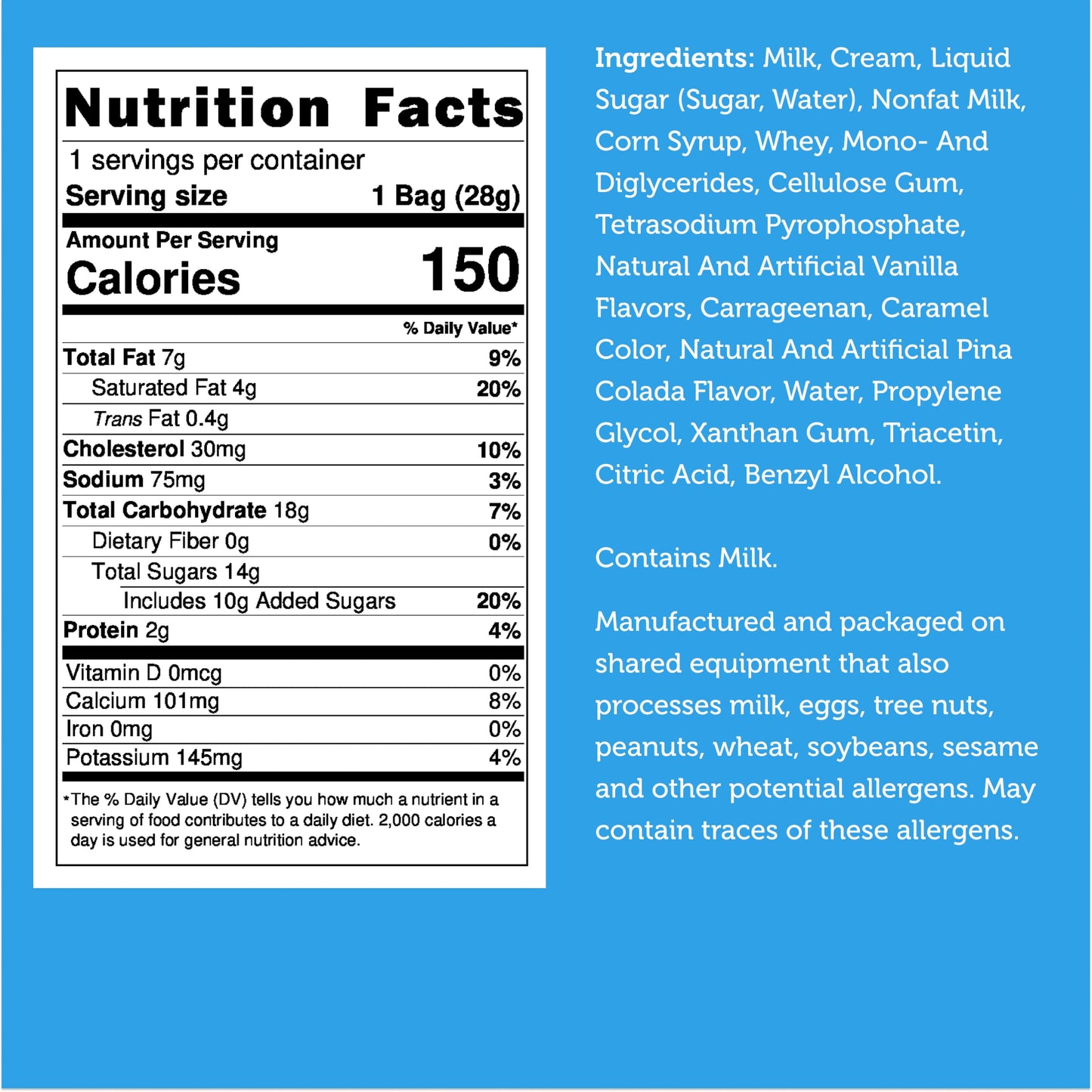 Arctic Farms Freeze Dried Ice Cream that Does Not Melt (Pina Colada)