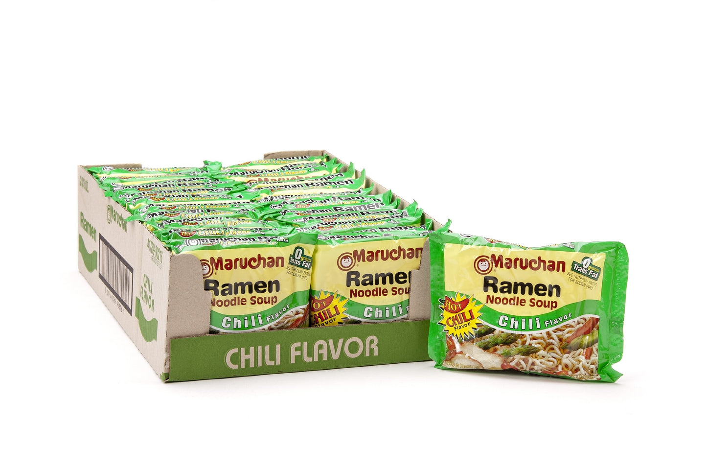 Maruchan Chili Flavor Ramen Noodle Soup, 3 oz Pack of 24 - Delicious Instant Noodles for Quick Meals