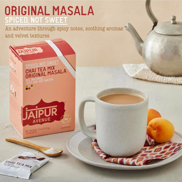 Jaipur Avenue Chai Tea Mix - Original Spiced Not Sweet - All-Natural, Preservative-Free, Gluten-Free, And Authentic Masala Chai