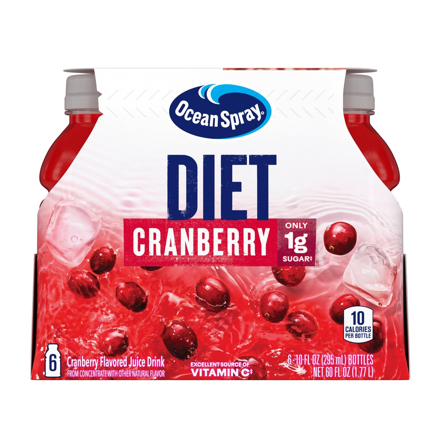 Ocean Spray Diet Cranberry Juice Drinks, 10 Fl Oz Bottles, 6 Count, Pack of 1