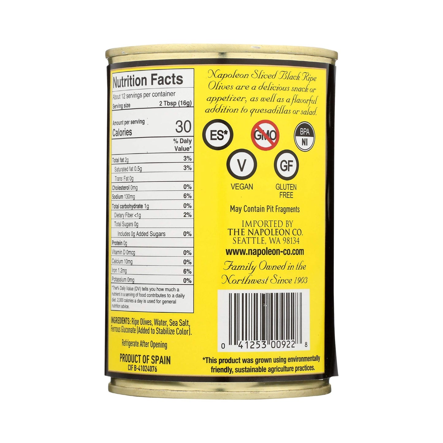 Napoleon Co. Sliced Black Olives (12X6.5Oz )