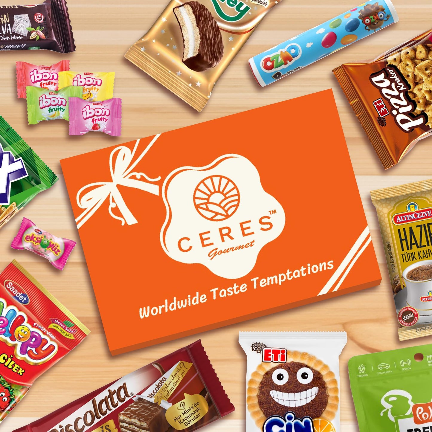 Ceres Gourmet International Snack Box - 12 Varieties, 15+ Premium Foreign Rare Snacks & Candies for Christmas & Thanksgiving