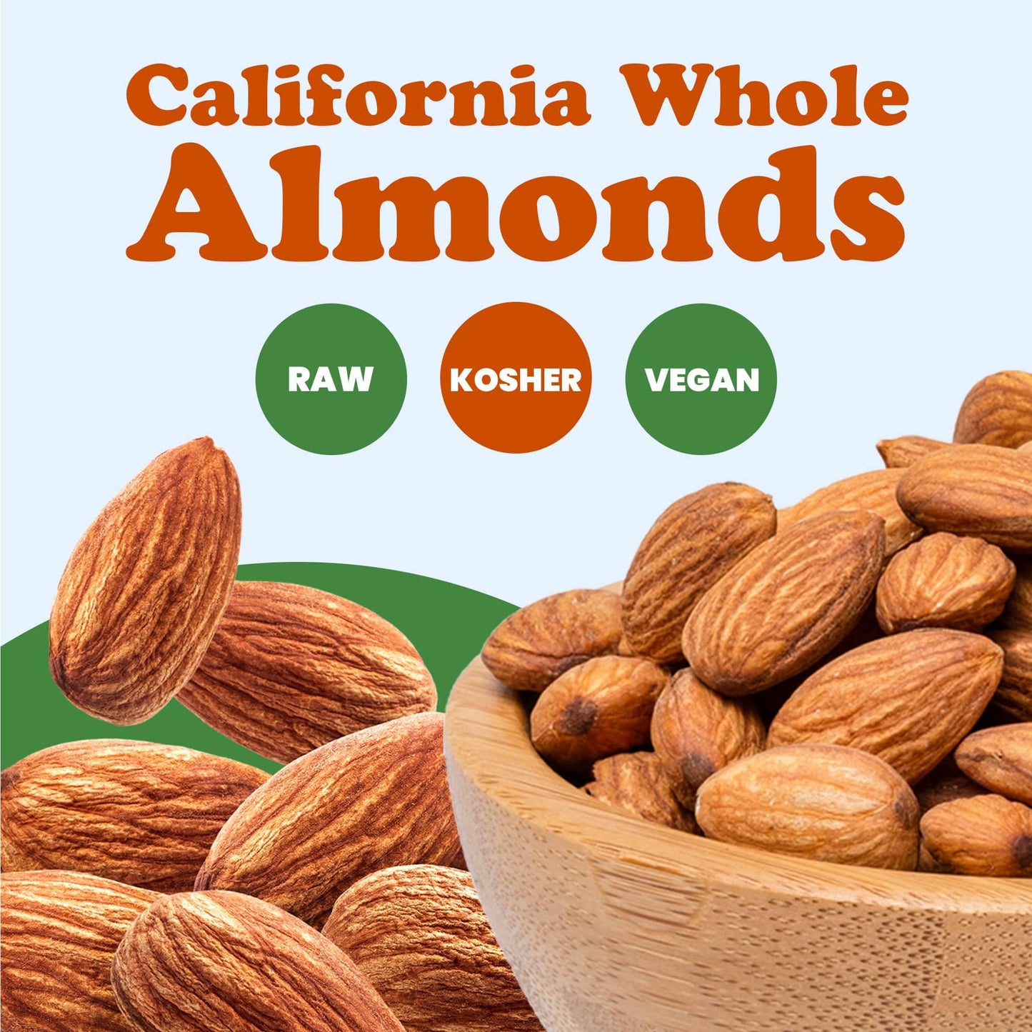 Food To Live - California Almonds, 8 Pounds - Supreme, Whole, Raw, Unsalted, Unroasted Nuts, Natural. Kosher, Vegan. Keto, Paleo