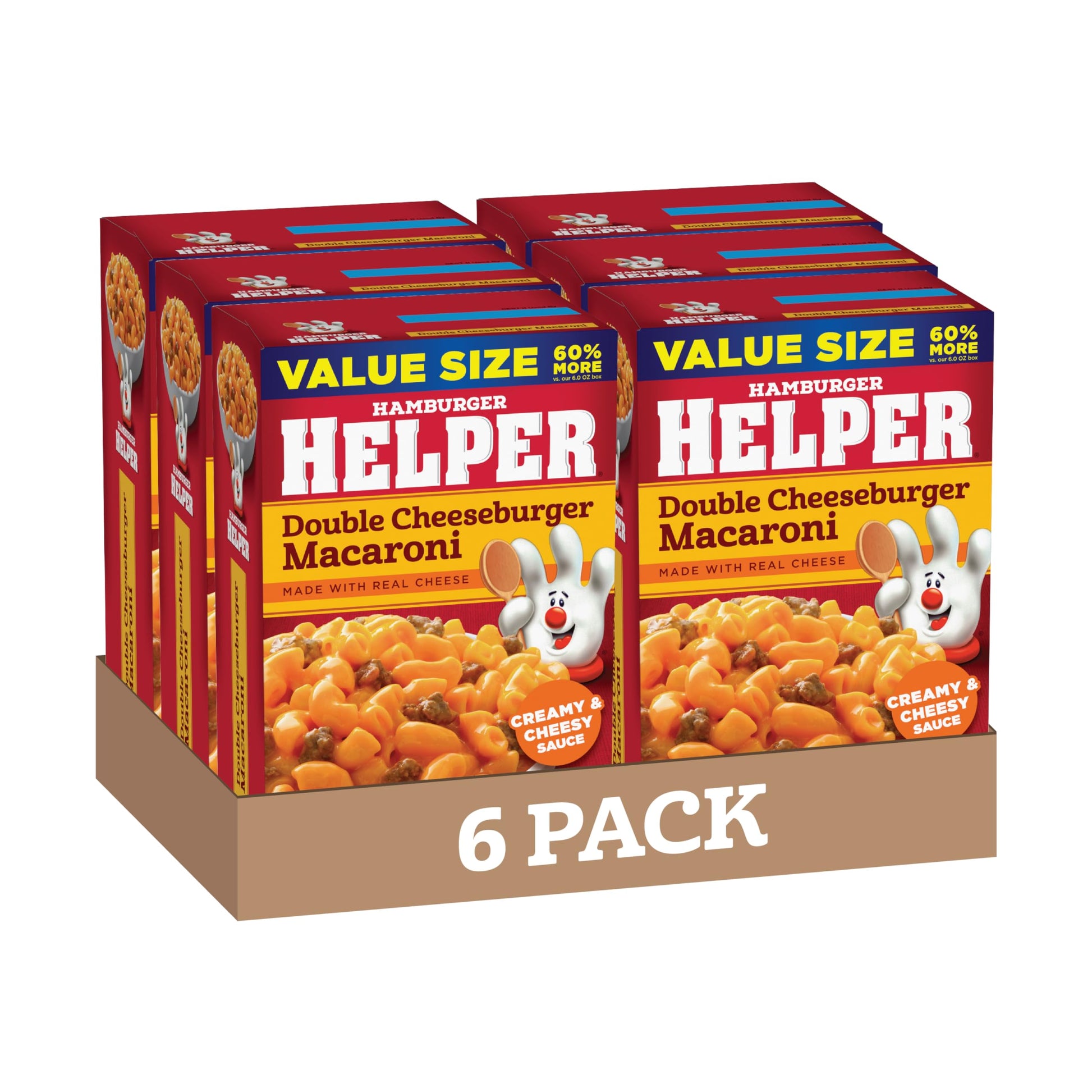 Hamburger Helper Double Cheeseburger Macaroni Value Size, 9.6 Ounce, 6 per