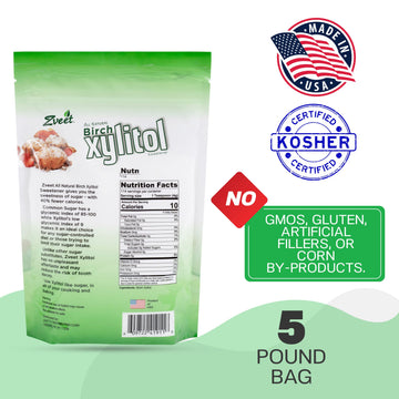 Zveet Birch Xylitol Sweetener | Keto Friendly, Non GMO Low Carb & Calorie Natural Sweetener Sugar Substitute | Kosher & Made in