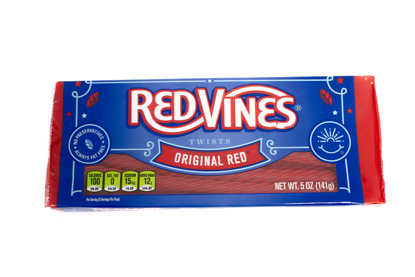 Red Vines Licorice, Original Red Flavor, 5oz Tray, Soft & Chewy Candy Twists