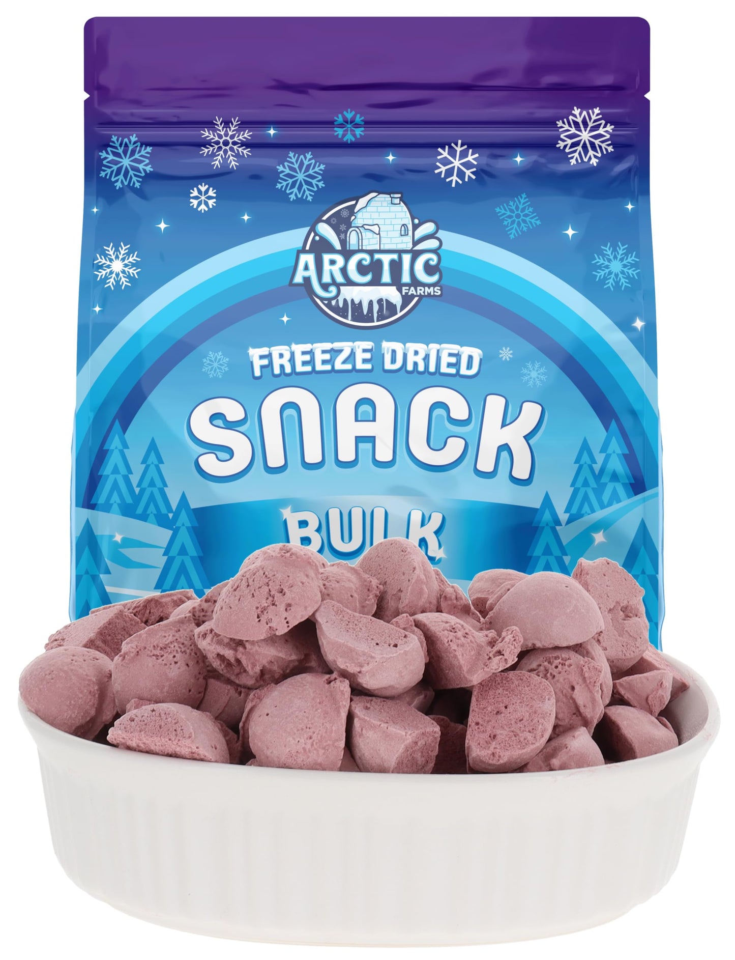 Arctic Farms Freeze Dried Ice Cream Bits Bagged And Boxed - Does Not Melt (Blueberry, 1Lb)