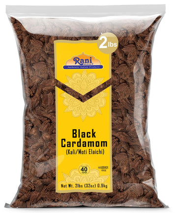 Rani Black Cardamom Pods (Kali Elachi) Whole Indian Spice 32Oz (2Lbs) 908G Bulk ~ All Natural | Vegan | Gluten Friendly | Non-Gmo | Indian Origin ~ Smokey | Tsaoko | Cao Guo | Bach Dan Khau | Badi